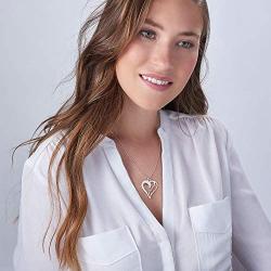MyNameNecklace Two Hearts Forever One Necklace with Cubic Zirconia birthstones Cut Out Names - Custom Necklace Jewelry - Gift for Mom