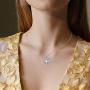 CHENGHONG Personalized Urn Necklaces for Ashes 925 Sterling Silver Moonstone Heart Necklace Pendant Memorial Cremation Jewelry Blue Heart Urn Keepsake Pendants for Women