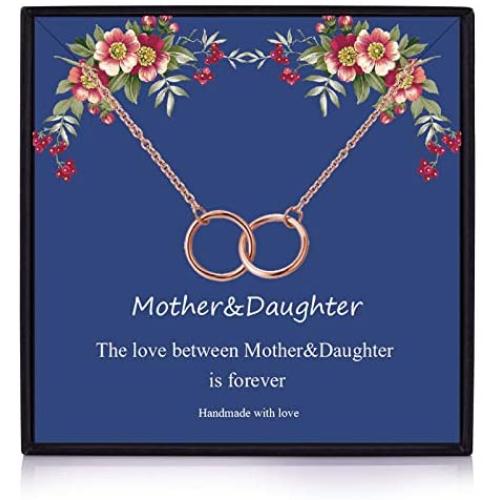 Your Always Charm Mother Daughter Necklace Infinity Circle Necklaces Gifts for Mothers Day Necklaces to Daughter from Mom