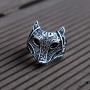 Viking Mask Wolf Necklaces Wolf Face Mask Animals Pendant Wax Rope Waterproof Strand Cable Coyote Wolves Ring Adjustable for Men Women Wolf Head Charm Nordic Jewelry Set