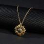 ABTFYFOCUSIN Sunflower Necklace for Women Girls You are My Sunshine Necklace Sunflower Locket Jewelry Pendant Chain Gifts (Vintage Golden)