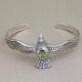 NOVICA Peridot .925 Sterling Silver Eagle Cuff Bracelet Spirit Hawk
