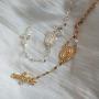 Donbnine Cross Pendant Necklaces Long Chain Y Lariat Religious Silver Jewelry for Women (gold)