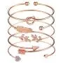 Softones 5pcs Bangle Rose Gold Bracelets for Women Girls Heart|Olive Leaf|Arrow|Feather|Knot Heart Open Cuff Bracelet Set Adjustable Softones 5pcs Bangle Rose Gold Bracelets for Women Girls Heart|Olive Leaf|Arrow|Feather|Knot Heart Open Cuff Bracelet Set Adjustable