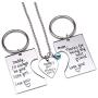 O.RIYA Daddys Girl Mommys World 3 Piece Keychain Pendant Necklace Set, Gift for Daughter, Mommys Little Girl, Mums Dad Necklaces Stainless Steel