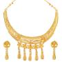 Efulgenz Indian Style Bollywood Fashion Wedding Bridal Choker Collar Necklace Dangle Drop Earrings Jewelry Set