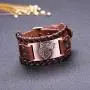 GUNGNEER Norse Vegvisir Wolf Tree of Life Yggdrasil Valknut Rope Knot Brown Leather Bracelet Viking Gift for Men Women Great Amulet GUNGNEER Norse Vegvisir Wolf Tree of Life Yggdrasil Valknut Rope Knot Brown Leather Bracelet Viking Gift for Men Women Great Amulet