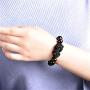Feng Shui The Best 10mm Black Hand Carved Mantra Bead Bracelet with Obsidian Pi Xiu/Pi Yao Lucky Wealthy Amulet Brecelet with Tigers Eye/Black Stone