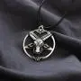 HAQUIL Baphomet Necklace - Stainless Steel, Inverted Pentagram Sabbatic Goat Pendant - PU Leather Cord, 19.7'' HAQUIL Baphomet Necklace - Stainless Steel, Inverted Pentagram Sabbatic Goat Pendant - PU Leather Cord, 19.7''