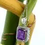 Gem Stone King 925 Sterling Silver Purple Amethyst Pendant Necklace For Women (2.61 Cttw, Gemstone Birthstone, Emerald Cut with 18 Inch Silver Chain) Gem Stone King 925 Sterling Silver Purple Amethyst Pendant Necklace For Women (2.61 Cttw, Gemstone Birthstone, Emerald Cut with 18 Inch Silver Chain)