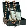 Catholic Olive Wood Rosary Beaded Prayer Jerusalem Cross Decor Crucifixion of Christ Jesus Necklace for Auto Vehicle for Men Women Religious Jewelry Pendant 14 inch