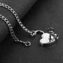 HZMAN Lover Heart Padlock Necklace Stainless Steel Padlock Collar Choker for Men Women with Lock and Key 24 Inch