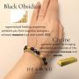 Citrine Crystal Hematite Feng Shui Black Obsidian Wealth Bracelet. Citrine Crystal Beaded Bracelets for Women and Men. 100% Wealth Generator and Lucky Money Attraction, Prosperity, Goals Manifestation, Citrine Good Luck Feng Shui Bracelet for Men and Wome