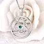 YL Celtic Knot Necklace 925 Sterling Silver Created Aquamarine/Ruby/Emerald/Cubic Zirconia Trinity Pendant Love Knot Jewelry YL Celtic Knot Necklace 925 Sterling Silver Created Aquamarine/Ruby/Emerald/Cubic Zirconia Trinity Pendant Love Knot Jewelry