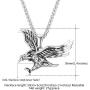 U7 Men Stainless Steel/18K Gold Plated Chain Cool King of The Sky Hawk Eagle Pendant Necklace