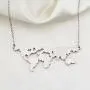 WUSUANED Stainless Steel World Map Necklace World Continents Jewelry Travel Gift for Women Men