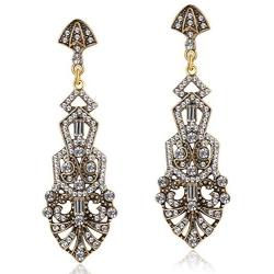 Coucoland 1920s Flapper Earrings Roaring 20s Great Gatsby Rhinestone Earrings