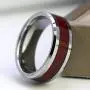 Couple Ring Bridal Set His and Hers Women 10k White Gold Filled Heart Garnet CZ Men Tungsten Carbide Band 10k Wedding Ring Band Set Couple Ring Bridal Set His and Hers Women 10k White Gold Filled Heart Garnet CZ Men Tungsten Carbide Band 10k Wedding Ring Band Set