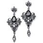 Mariell Vintage Black and Grey Crystal & CZ Chandelier Dangle Earrings for Fashion, Prom, Bridesmaids