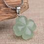 iSTONE Four Leaf Clover Pendant Necklace Green Aventurine Gemstone Pendant Necklace 18'' (Green Aventurine)