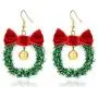 Handmade Christmas Ornament Wreath Earrings,Lightweight Christmas Red Bow Piercing Dangle Earrings,Women/Girls New-Year Gift,Christmas Party Earrings Handmade Christmas Ornament Wreath Earrings,Lightweight Christmas Red Bow Piercing Dangle Earrings,Women/Girls New-Year Gift,Christmas Party Earrings