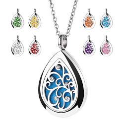 RoyAroma Aromatherapy Essential Oil Diffuser Necklace Stainless Steel Pendant Perfume Locket Women Jewelry