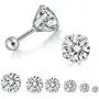 6 Pairs 3-8mm Cubic Zirconia Stud Earrings Set, 316L Hypoallergenic Surgical Stainless Steel Piercing Cartilage Fashion Helix Earrings for Women Men and Girls 6 Pairs 3-8mm Cubic Zirconia Stud Earrings Set, 316L Hypoallergenic Surgical Stainless Steel Piercing Cartilage Fashion Helix Earrings for Women Men and Girls