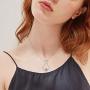 LUHE 925 Sterling Silver Ring Holder Necklace Rhombus Lotus Flower Pendant Necklace Jewelry Gift for Wife, Nurse (Lotus Flower) (Silver Lotus Necklace)