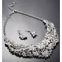 ORAZIO Rhinestone Necklace Earring Set for Women Girls Bridesmaid Jewelry Sets for Wedding