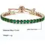 FuSi Womens Slider Tennis Chain Crystal Bracelet Gold Silver 4MM Crystal Zirconia Shiny Crystal Slip Full Diamond Jewelry Bracelet for Valentines Day,Birthday Present,5.9''+1.58'' Chain