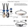 LOYALLOOK Couple Necklace Bracelet Set for Him and Her Bracelet Women Men Stainless SteeI Love CZ Ring Pendant Bracelet Couple Jewelry for Lover