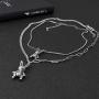 YERTTER Heavy Gothic Grunge Rabbit Pendant Easter Bunny Choker Necklace Statement Long Chain Punk Multilayer Steel Material Choker Necklace for Women and Men