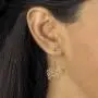 18K Yellow Gold Plated Two Tone Filigree Elephant Drop Earrings (38x17.5mm) 18K Yellow Gold Plated Two Tone Filigree Elephant Drop Earrings (38x17.5mm)