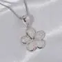 CiNily Opal Leaf/Flower Pendant Necklace for Women Silver Plated Jewelry Gift CiNily Opal Leaf/Flower Pendant Necklace for Women Silver Plated Jewelry Gift