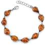 Baltic Amber Bracelet Sterling Silver Cognac Color Tear Drop Shape