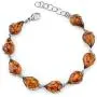 Baltic Amber Bracelet Sterling Silver Cognac Color Tear Drop Shape Baltic Amber Bracelet Sterling Silver Cognac Color Tear Drop Shape