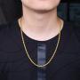Three Keys Jewelry Mens 18K Gold Plated Rope Chain for Men 4mm Stainless Steel Gold Chain Necklace Long Layered Big Gold Necklaces for Boys