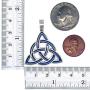 Celt Celtic Jewelry Blue Triquetra Trinity Knot Norse Viking Pagan Magic Wicca Wiccan Witch Protection Amulet Pewter Mens Womens Pendant Necklace Charm for men women w Silver Ball chain