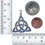 Celt Celtic Jewelry Blue Triquetra Trinity Knot Norse Viking Pagan Magic Wicca Wiccan Witch Protection Amulet Pewter Mens Womens Pendant Necklace Charm for men women w Silver Ball chain