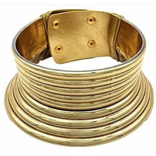 African Gold Snap Choker Collars for Women Girls Egypt Punk Gothic Okoye Metal-Like Flexible Resin Chunky Vintage PU Leather Statement Necklace Jewelry Sets for Best Friend Birthday African Gold Snap Choker Collars for Women Girls Egypt Punk Gothic Okoye Metal-Like Flexible Resin Chunky Vintage PU Leather Statement Necklace Jewelry Sets for Best Friend Birthday
