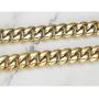 GOLD IDEA JEWELRY 14k Gold Plated Stainless Steel Thick Miami Cuban Link Chain with Lab Diamond Clasp Mens Hip Hop Necklace or Bracelet