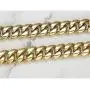 GOLD IDEA JEWELRY 14k Gold Plated Stainless Steel Thick Miami Cuban Link Chain with Lab Diamond Clasp Mens Hip Hop Necklace or Bracelet