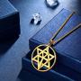 Beautlace Star of David Ankh Cross Necklaces Silver/18K Gold/Black Gun Plated Round Six Point Hexagon Cross Pendant Jewelry Gifts for Men and Women KP0108
