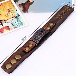 Leather Bracelet for Men, Vintage Cuff Wrist Band Friendship Bracelets Bangle Jewelry Best Friend Charm