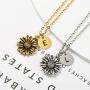 Joycuff Sunflower Necklace Dainty Letter Jewelry Antique Gold Daisy Flower Charm Chain Pendant Personalized Monogram Inspirational Gifts for Her Women Daughter Sister Wife Best Friend
