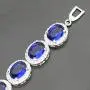 Hermosa Oval Ladies Tennis Bracelet Sapphire Ruby Emerald White Topaz Silver 7 inch