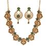 MUCH-MORE Gold Plated Meena Work Mint Colour Necklace Traditional Jewellery Set for Women/Girls