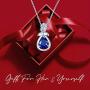 Agvana Birthstone Necklaces for Women Sterling Silver Genuine or Created Birthstone Rose Flower Pendant Necklace Mothers Day Gifts for Mom Fine Jewelry Anniversary Birthday Gifts for Girls Wife Her