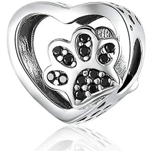 JOMOHO Charms fits Pandora Charms Bracelets Dog Paw Print Animal Lucky Charms for Woman 925 Sterling Silver Pendant Girl Jewelry Beads Gifts for Women Bracelet&Necklace