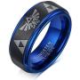 PJ Jewelry Mens 8mm Tri - Colored Tungsten Carbide Legend of Zelda Symbols Triforce Wedding Band,Anniversary Ring